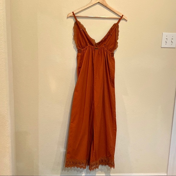 Lace and Lies Terra Cotta Crochet Lace Jumpsuit - Picture 11 of 14